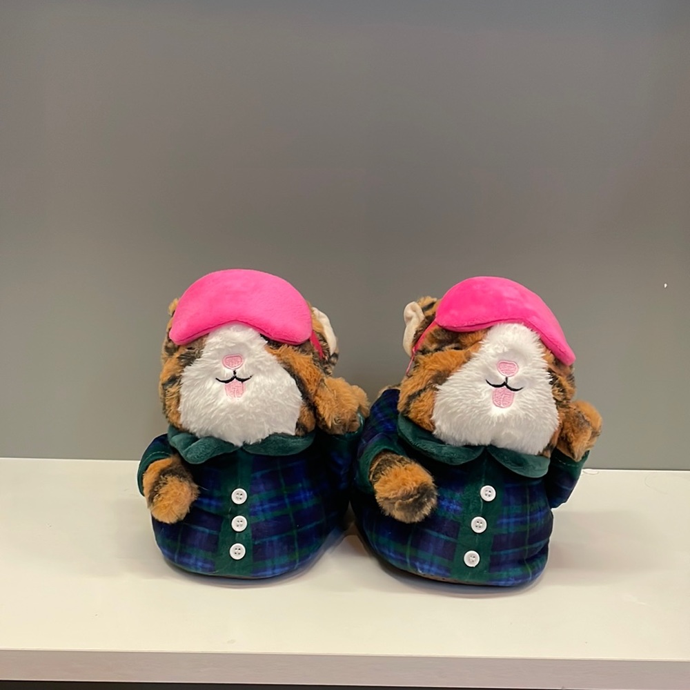 Aerie cat slippers with adjustable eye mask